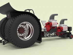 Twin-engined pulling tractor 3D Model