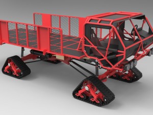 Truck with tracks 3D Model