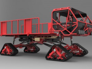 Truck with tracks Modello 3D