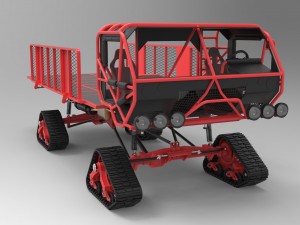Truck with tracks Modello 3D
