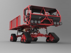 Truck with tracks Modello 3D