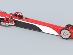 Twin-engined jet dragster Modelo 3D