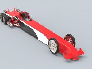 Twin-engined jet dragster 3D 모델