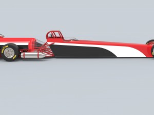 Twin-engined jet dragster 3D 모델