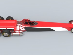 Twin-engined jet dragster 3D 모델