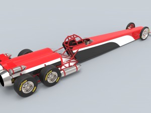 Twin-engined jet dragster 3D 모델