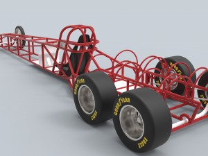 Twin-engined jet dragster 3D 모델
