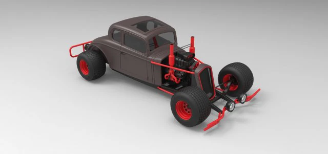 Hot rod 3D Model .c4d .max .obj .3ds .fbx .stl .blend 