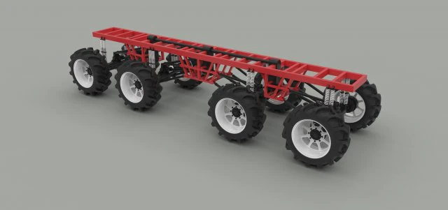 Chassis 8x8 3D Model .c4d .max .obj .3ds .fbx .stl .blend 