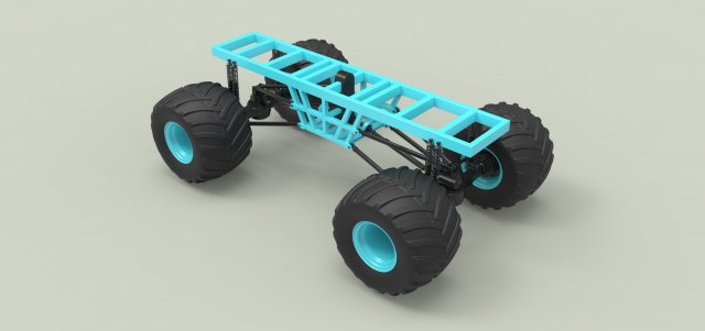 Chassis for monster vehicle 3D Model .c4d .max .obj .3ds .fbx .stl .blend 