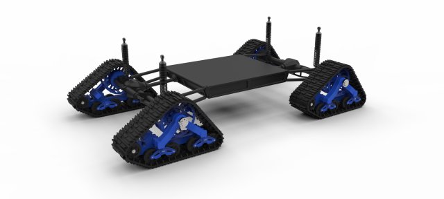 Chassis for vehicle with mattracks suspension tracks 3D 모델 .c4d .max .obj .3ds .fbx .stl .blend 