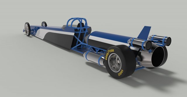 Jet dragster 3D-Modell .c4d .max .obj .3ds .fbx .stl .blend 