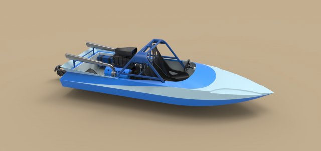 Jet sprint boat Modèle 3D .c4d .max .obj .3ds .fbx .stl .blend 