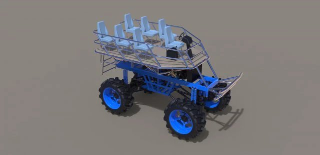 Buggy de plataforma Modelo 3D .c4d .max .obj .3ds .fbx .stl .blend 