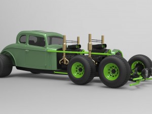 Hot rod six-wheeled Modelo 3D