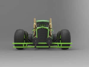 Hot rod six-wheeled 3D Model