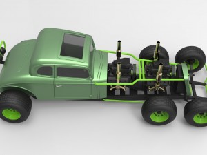 Hot rod six-wheeled Modelo 3D