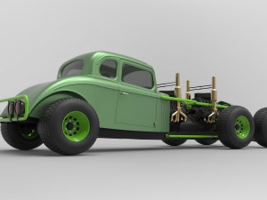 Hot rod six-wheeled Modelo 3D