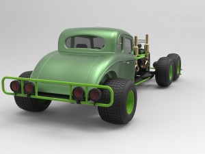 Hot rod six-wheeled Modelo 3D
