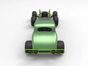 Hot rod six-wheeled 3D Model
