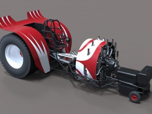 Pulling tractor with radial engine Modelo 3D