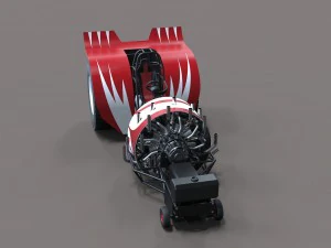 Pulling tractor with radial engine 3D Model