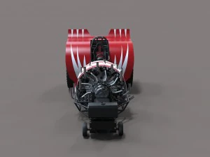 Pulling tractor with radial engine 3D Model