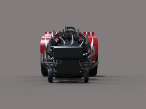 Pulling tractor with radial engine 3D Model