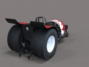 Pulling tractor with radial engine 3D Model