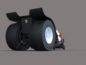 Pulling tractor with radial engine 3D Model