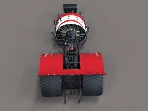 Pulling tractor with radial engine 3D Model