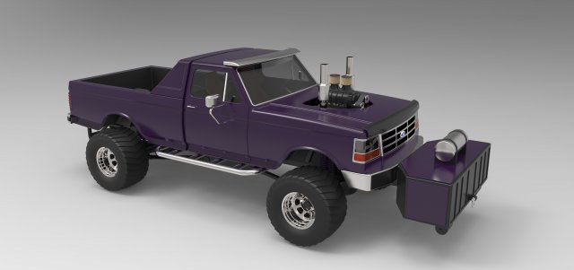 Pulling truck 3D Model .c4d .max .obj .3ds .fbx .stl .blend 