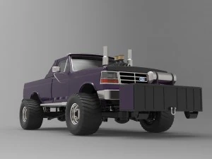 Pulling truck 3D Model