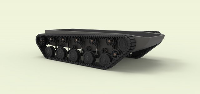 Rubber track chassis Modèle 3D .c4d .max .obj .3ds .fbx .stl .blend 