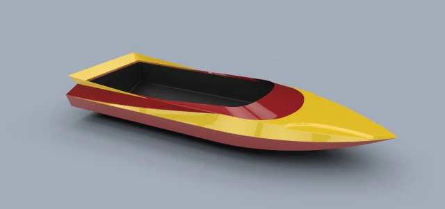 Hull of jet sprint boat 3D Model .c4d .max .obj .3ds .fbx .stl .blend 