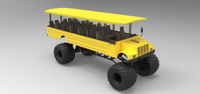 Safari monster truck 3D Model .c4d .max .obj .3ds .fbx .stl .blend
