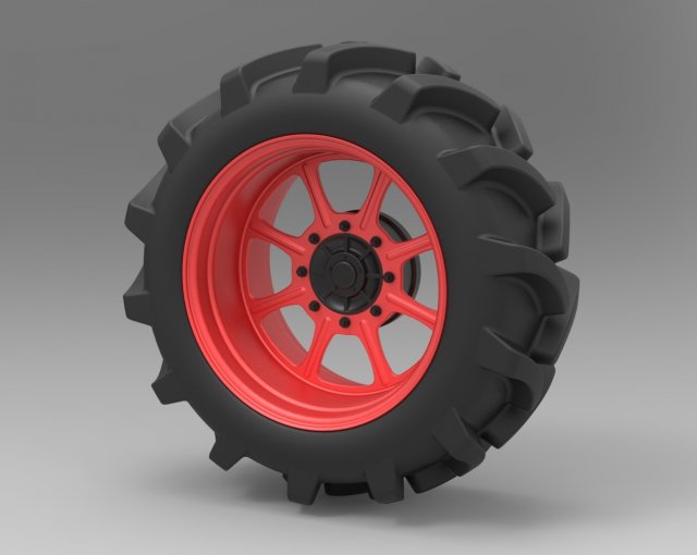 Wheel from mud truck Modello 3D .c4d .max .obj .3ds .fbx .stl .blend 