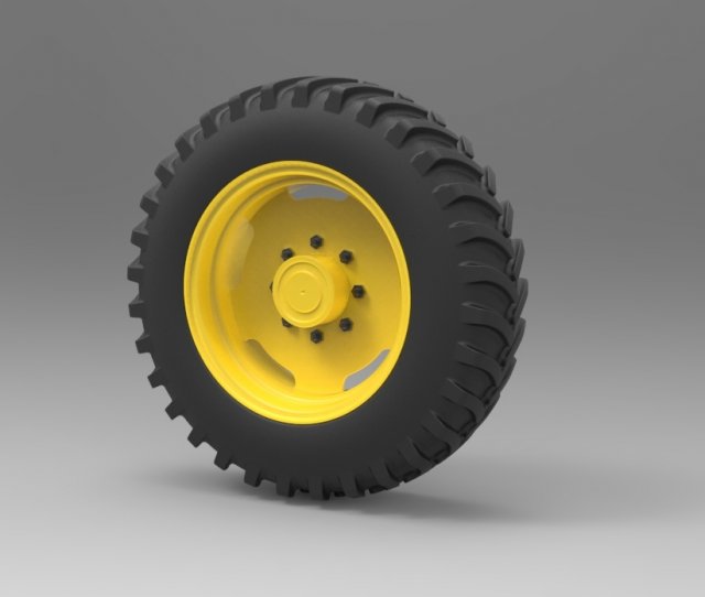 Tractor wheel Model 3D .c4d .max .obj .3ds .fbx .stl .blend 