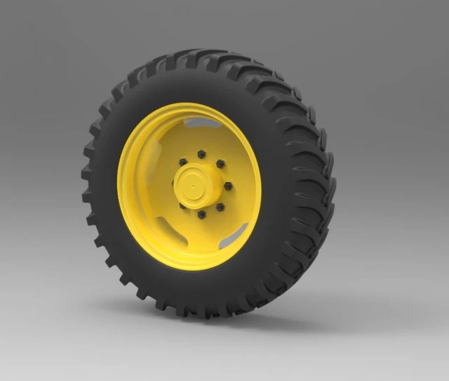 Tractor wheel 3D Model .c4d .max .obj .3ds .fbx .stl .blend