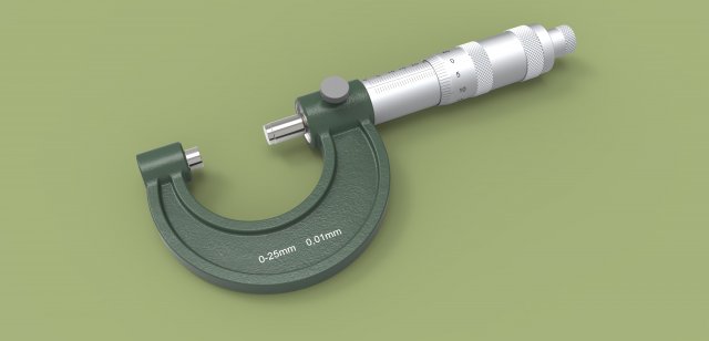 External micrometer 3D Model .c4d .max .obj .3ds .fbx .stl .blend 