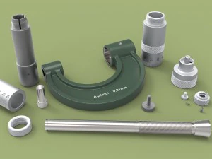 micr&oacute;metro externo Modelo 3D