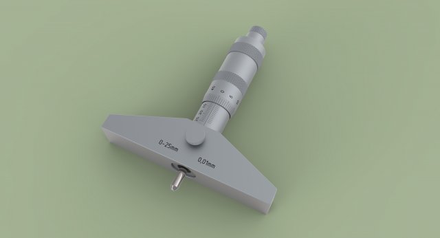 Depth micrometer 3D Model .c4d .max .obj .3ds .fbx .stl .blend 