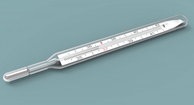 Medical thermometer 3D Model .c4d .max .obj .3ds .fbx .stl .blend 