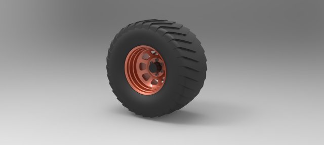 Wheel from pulling truck 3D Model .c4d .max .obj .3ds .fbx .stl .blend 