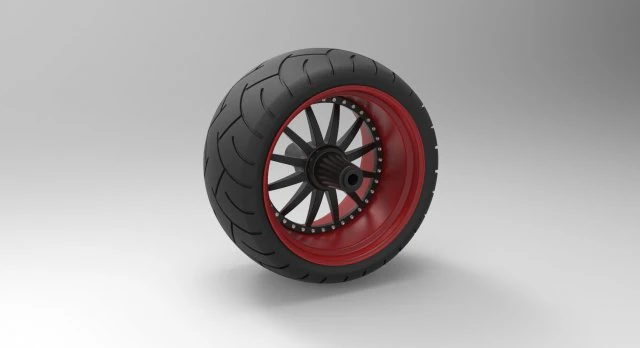 Wide rear wheel from chopper 3D Model .c4d .max .obj .3ds .fbx .stl .blend