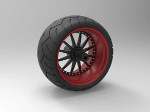 Ampia ruota posteriore da chopper Modello 3D