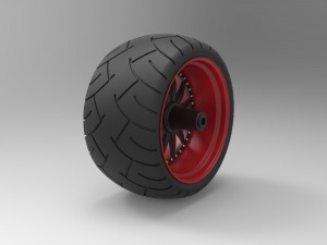 Wide rear wheel from chopper 3D मॉडल
