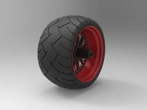 Wide rear wheel from chopper 3D Model