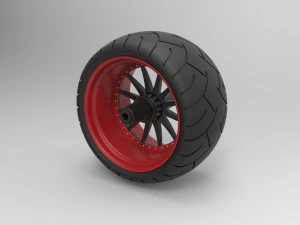 Wide rear wheel from chopper 3D Model