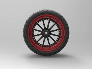 Wide rear wheel from chopper 3D Model